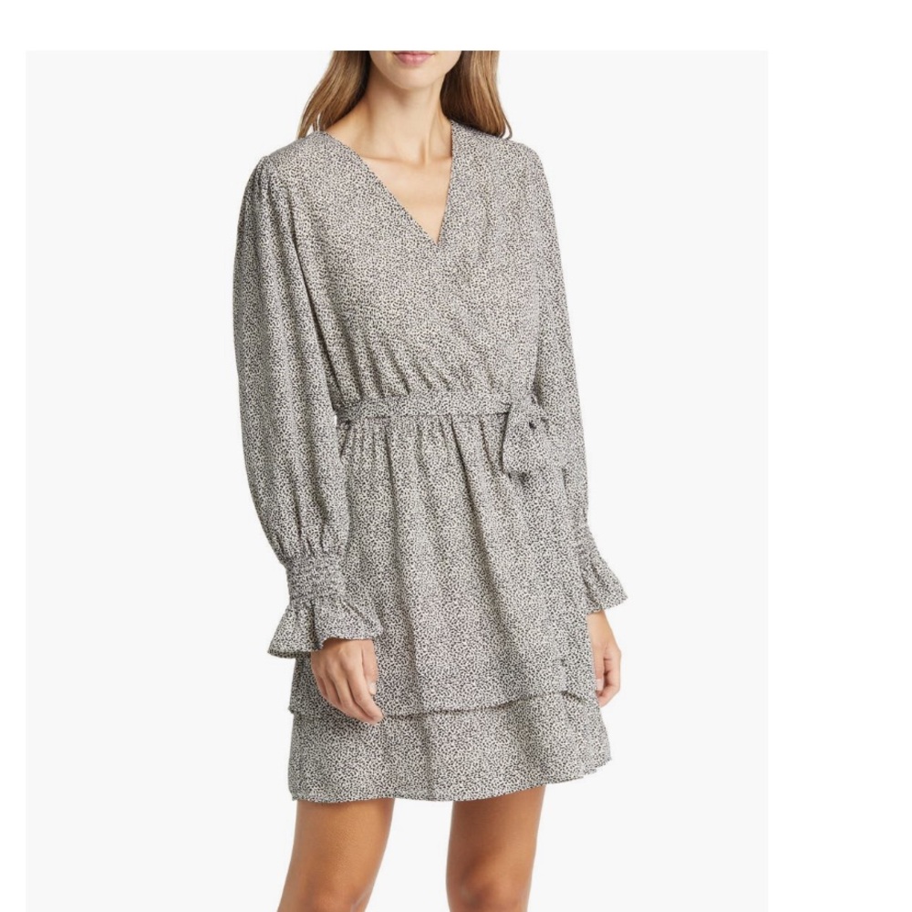 Halogen Dot Faux Wrap Minidress size XXL